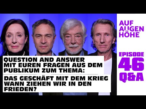 Q&A – DAS GESCHÄFT MIT DEM KRIEG mit Gabriele Gysi, Daniele Ganser, Hans-Joachim Maaz und Uli Masuth