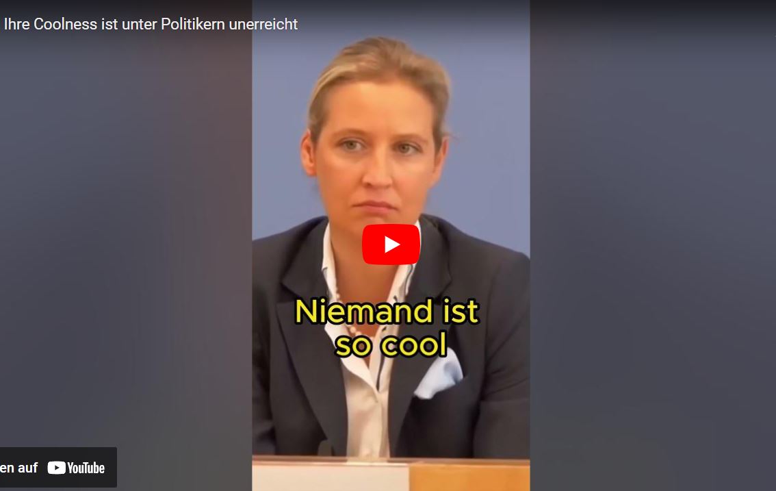 Alice Weidel – Ihre Coolness ist unter Politikern unerreicht