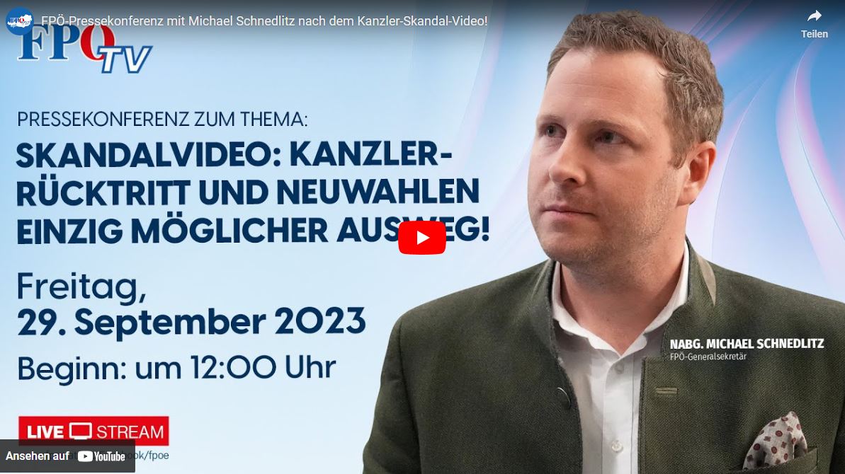 FPÖ-Pressekonferenz mit Michael Schnedlitz nach dem Kanzler-Skandal-Video!