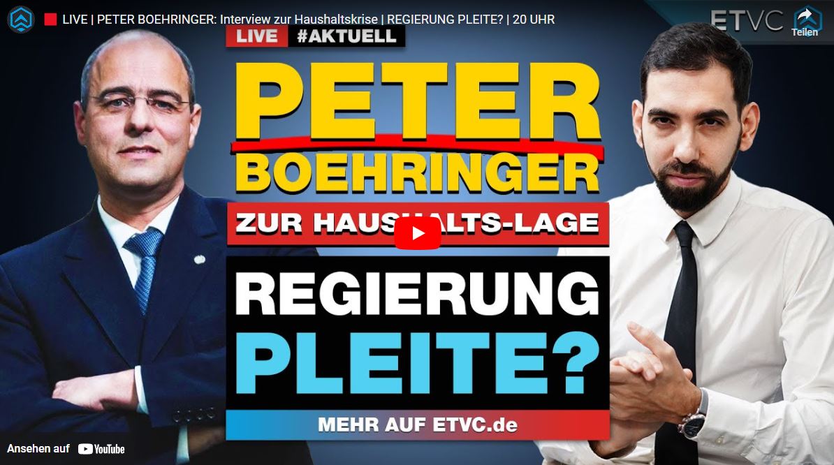 Elijah Tee: PETER BOEHRINGER: Interview zur Haushaltskrise | REGIERUNG PLEITE?