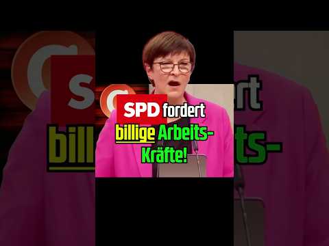 Die Partei der Arbeitgeber fordert billige Arbeitskräfte! 💥🧨😱 #SPD #saskiaesken
