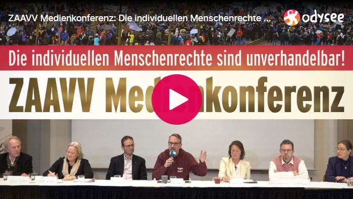 ZAAVV Medienkonferenz: Die individuellen Menschenrechte sind und bleiben unverhandelbar!