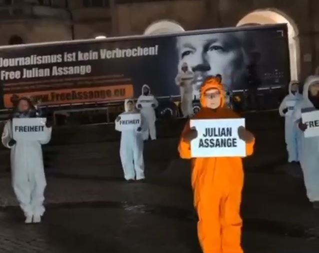 Julian Assange: Aktion vor einigen Tagen in Hannover