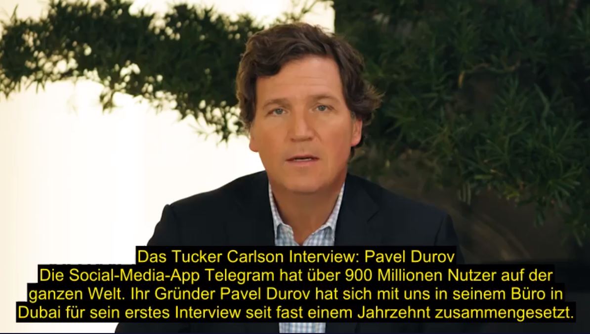 Das Tucker Carlson Interview mit Telegram Gründer Pavel Durov