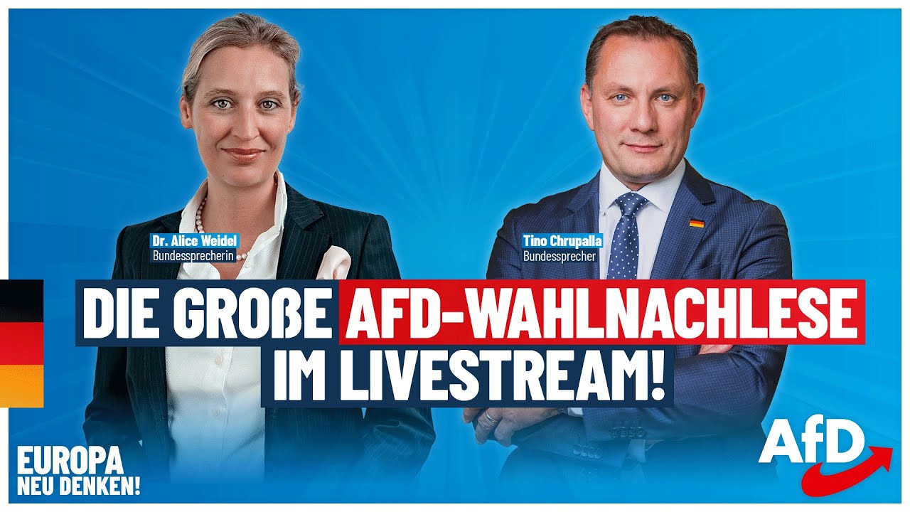 Die große #AfD-Wahlnachlese zur #Europawahl mit Alice #Weidel und Tino #Chrupalla!