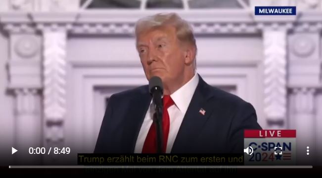 Trump erzählt beim RNC zum ersten und einzigen Mal von dem Attentat auf ihn