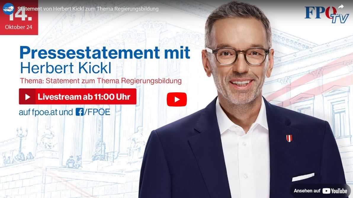 Statement von Herbert Kickl zum Thema Regierungsbildung