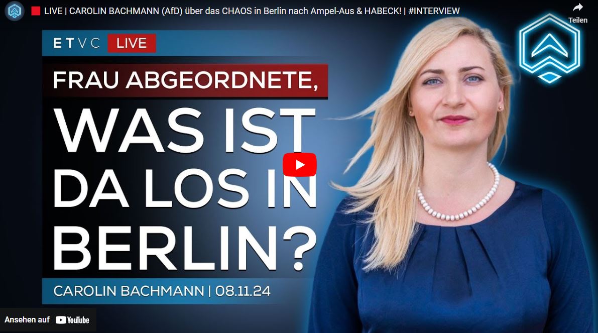 CAROLIN BACHMANN (AfD) über das CHAOS in Berlin nach Ampel-Aus & HABECK! | #INTERVIEW