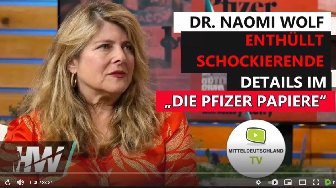 DR. NAOMI WOLF ENTHÜLLT SCHOCKIERENDE DETAILS IM BUCH „DIE PFIZER PAPIERE“