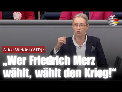 Alice Weidel (AfD): „Wer Friedrich Merz wählt, wählt den Krieg!“