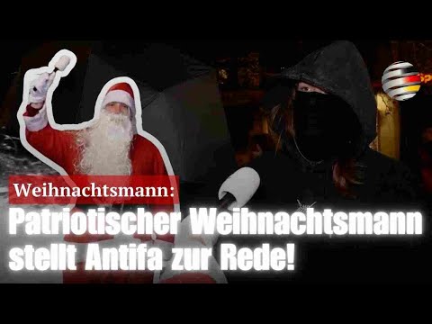 Patriotischer Weihnachtsmann stellt Antifa zur Rede!