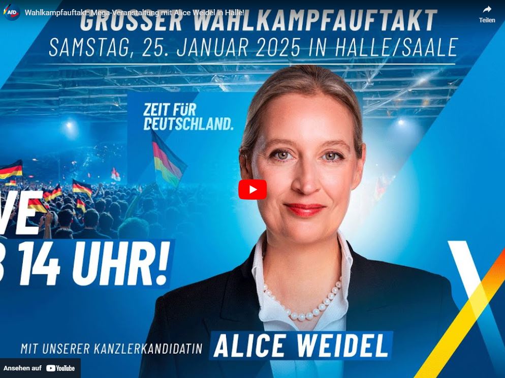 Wahlkampfauftakt: Mega-Veranstaltung mit Alice Weidel in Halle!