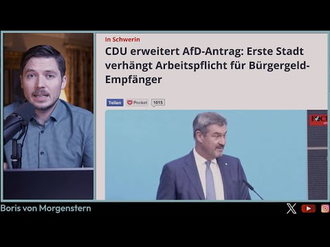 Arbeitspflicht für BÜRGERGELD-EMPFÄNGER! CDU & AfD Beschluss in Schwerin! SPD-Bürgermeister tobt!