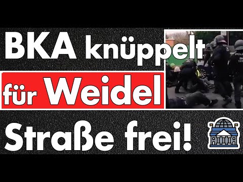 BKA räumt Straße mit Schlagstöcken für Alice Weidel! Gepanzerte Limousine für AfD? Riesa eskaliert!