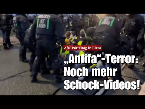 „Antifa“-Terror: Noch mehr Schock-Videos vom AfD-Parteitag in Riesa