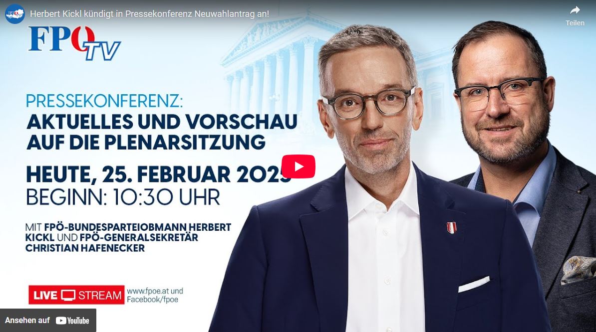 Herbert Kickl kündigt in Pressekonferenz Neuwahlantrag an!