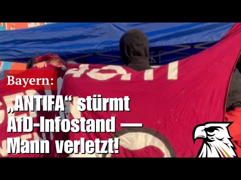 Bayern: „ANTIFA“ stürmt AfD-Infostand — Mann verletzt!