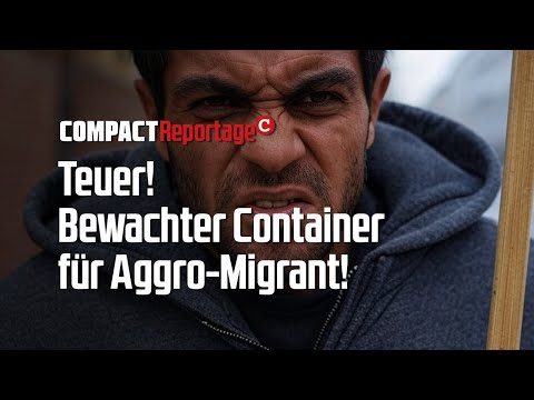 Teuer! Bewachter Container für Aggro-Migrant