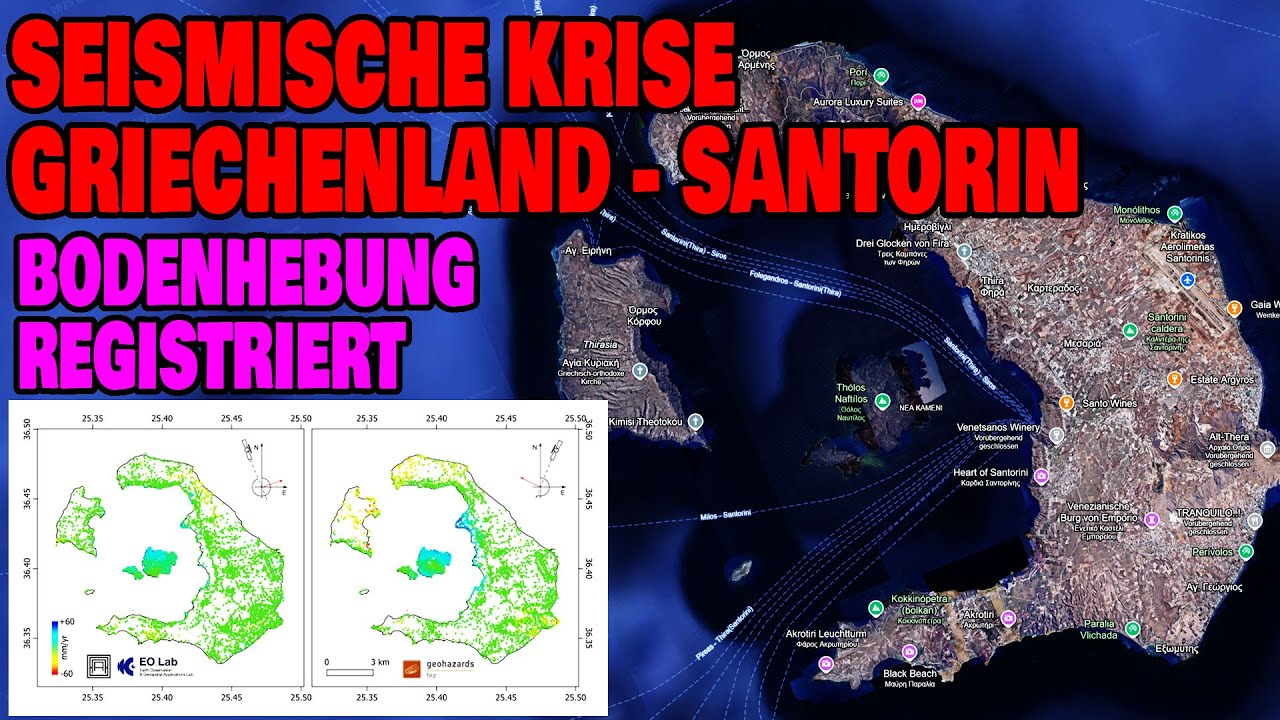 Seismische Krise Griechenland – Santorin – Bodenhebung Registriert