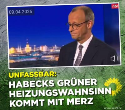 Mehr über den Artikel erfahren Dieses Video macht fassungslos: Merz verkündet seine grünen Regierungspläne zum Heizungstausch.