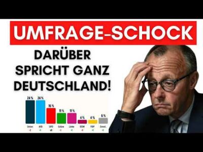Mehr über den Artikel erfahren Heftig: 8 Punkte-Vorsprung in 6 Wochen vergeigt – Merz im freien Fall!