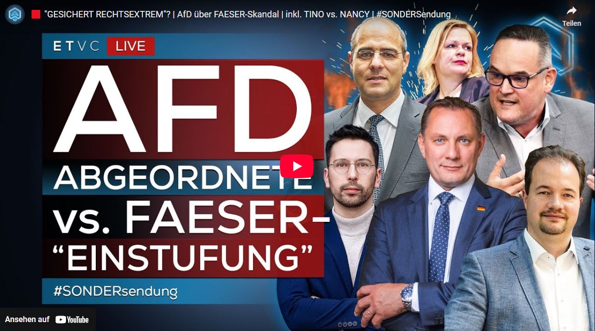 „GESICHERT RECHTSEXTREM“? | AfD über FAESER-Skandal | inkl. TINO vs. NANCY | #SONDERSendung