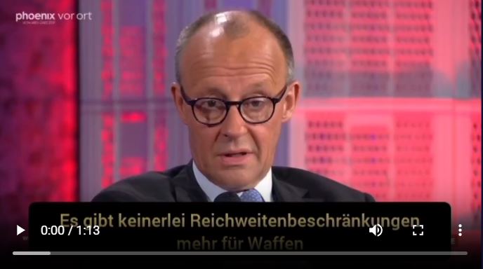 Reichweitenbeschränkung von europäischen Waffen gegenüber der Ukraine laut Merz aufgehoben