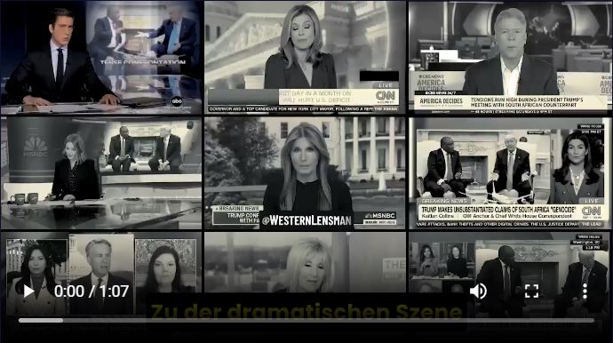 Südafrikas Präsident und Trump🤡 US-Mainstream-TV berichtet wieder mal WORT FÜR WORT dasselbe