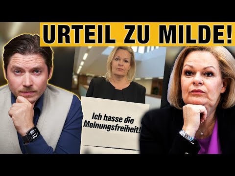 Strafe zu MILDE! Staatsanwaltschaft geht in Berufung wegen Faeser-MEME