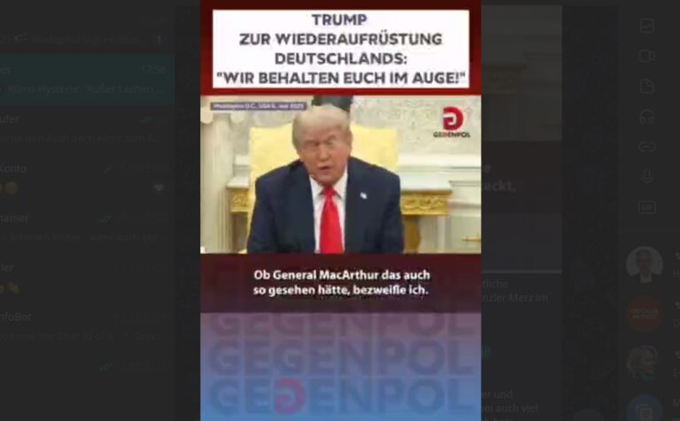 Mehr über den Artikel erfahren Donald Trump: „Lasst niemals zu, dass Deutschland wieder aufrüstet!“