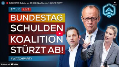 Mehr über den Artikel erfahren BUNDESTAG: Debatte um SCHULDEN geht weiter! | #WATCHPARTY