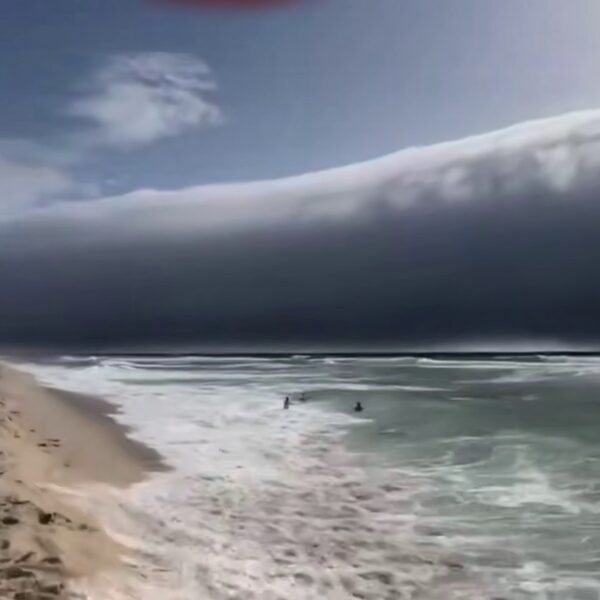 Eine seltene tsunamiähnliche „Rollwolke“ wurde am Strand in Portugal gesichtet