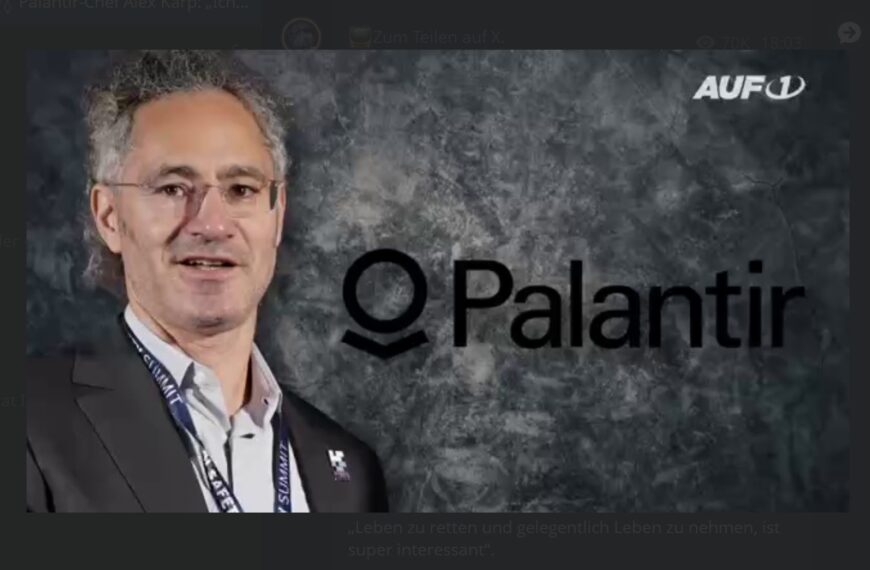 Palantir-Chef Alex Karp: „Ich glaube an Beherrschen!“