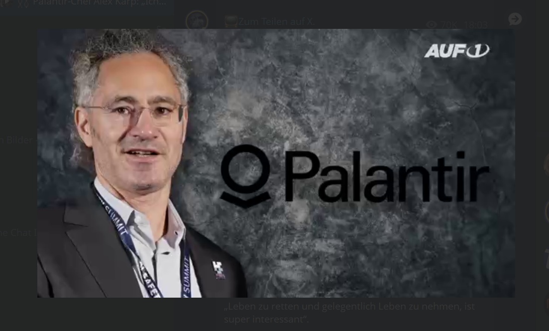 Palantir-Chef Alex Karp: „Ich glaube an Beherrschen!“