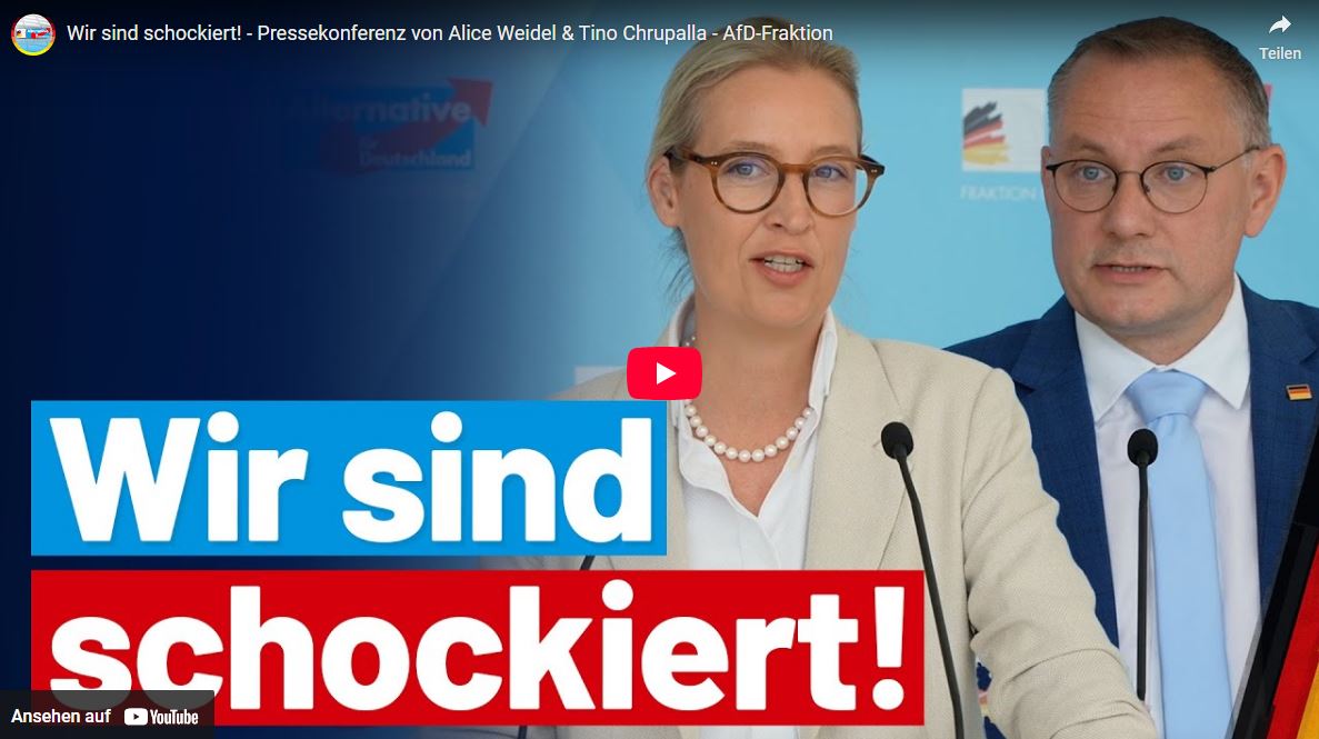 Wir sind schockiert! – Pressekonferenz von Alice Weidel…