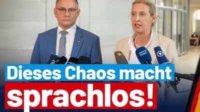 Mehr über den Artikel erfahren Alice Weidel und Tino Chrupalla zur abgesetzten Richterwahl – AfD-Fraktion im Bundestag