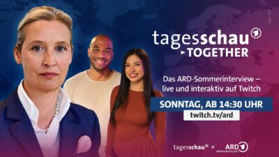 Mehr über den Artikel erfahren ARD-Sommerinterview: Fragen an AfD-Parteichefin Alice Weidel | tagesschau together