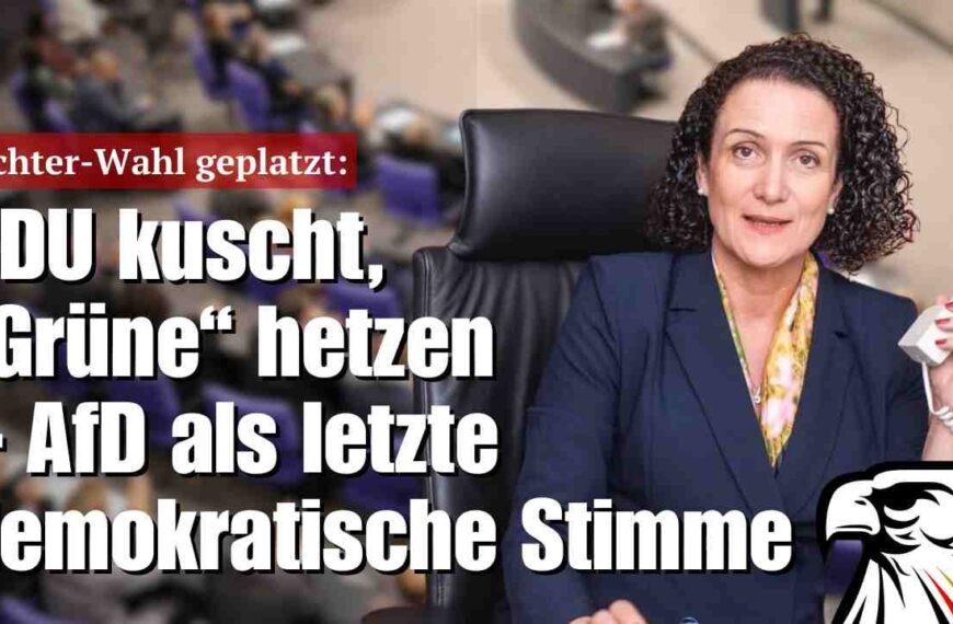 Richter-Wahl geplatzt: CDU kuscht, „Grüne“ hetzen – AfD als letzte demokratische Stimme