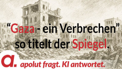 Mehr über den Artikel erfahren apolut fragt. KI antwortet: Gaza – ein Verbrechen. So titelt der SPIEGEL.