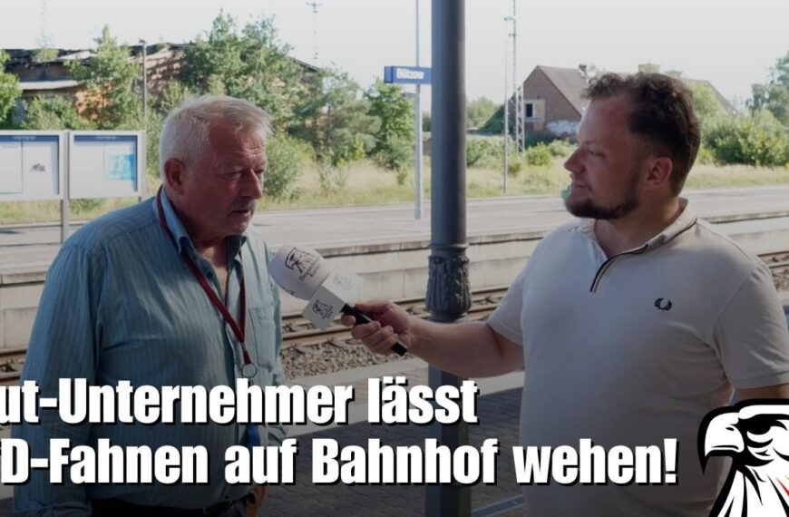EXKLUSIV-Interview: Mut-Unternehmer lässt AfD-Fahnen auf Bahnhof wehen!