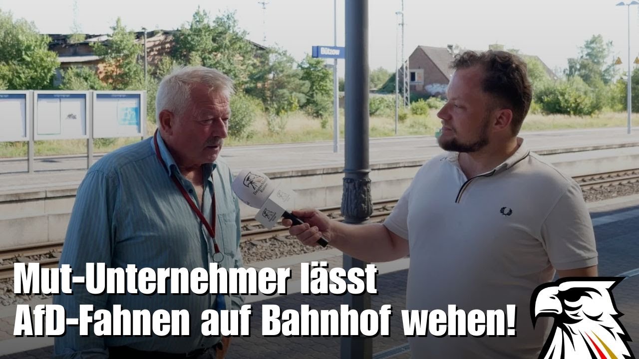 EXKLUSIV-Interview: Mut-Unternehmer lässt AfD-Fahnen auf Bahnhof wehen!