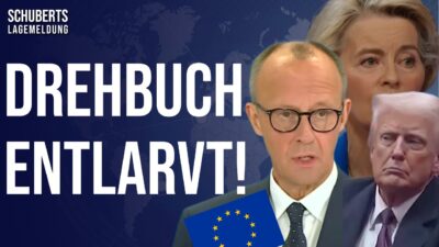 Mehr über den Artikel erfahren Schockierende Sätze💥So sabotierte die EU einen Frieden💥Merz, BlackRock & Rheinmetall + „Theaterstück“