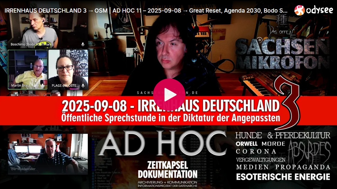 IRRENHAUS DEUTSCHLAND 3 → Great Reset, Agenda 2030, Bodo Schiffmann, Karl Lauterbach, AfD, kulturelle Aneignung, CORRECTIV, woke, Gain-of-Function, mRNA-Gentherapie +