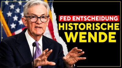 Mehr über den Artikel erfahren Fed senkt Zinsen trotz hoher Inflation – Historische Entscheidung (Aktien, Gold u. Bitcoin)
