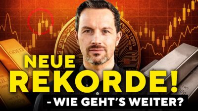 Mehr über den Artikel erfahren Goldpreis explodiert, Silber zieht nach – Bitcoin bald auf neuem Allzeithoch?
