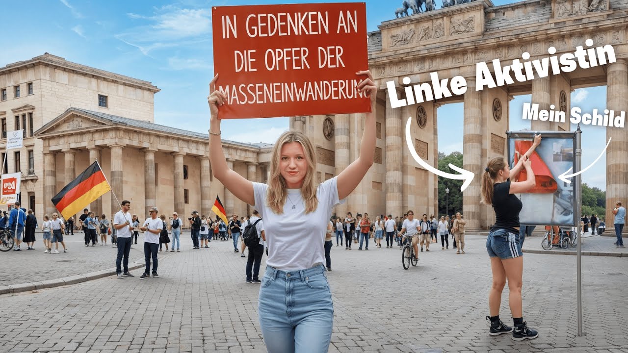 Ich bin mit diesem „rechten“ Schild durch Berlin gelaufen & das ist passiert…