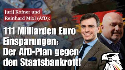Mehr über den Artikel erfahren 111 Milliarden Euro Einsparungen: Der AfD-Plan gegen den Staatsbankrott! |  Kofner und Mixl (AfD)