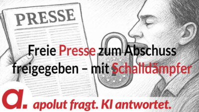 Mehr über den Artikel erfahren apolut fragt. KI antwortet: Freie Presse zum Abschuss freigegeben – mit Schalldämpfer