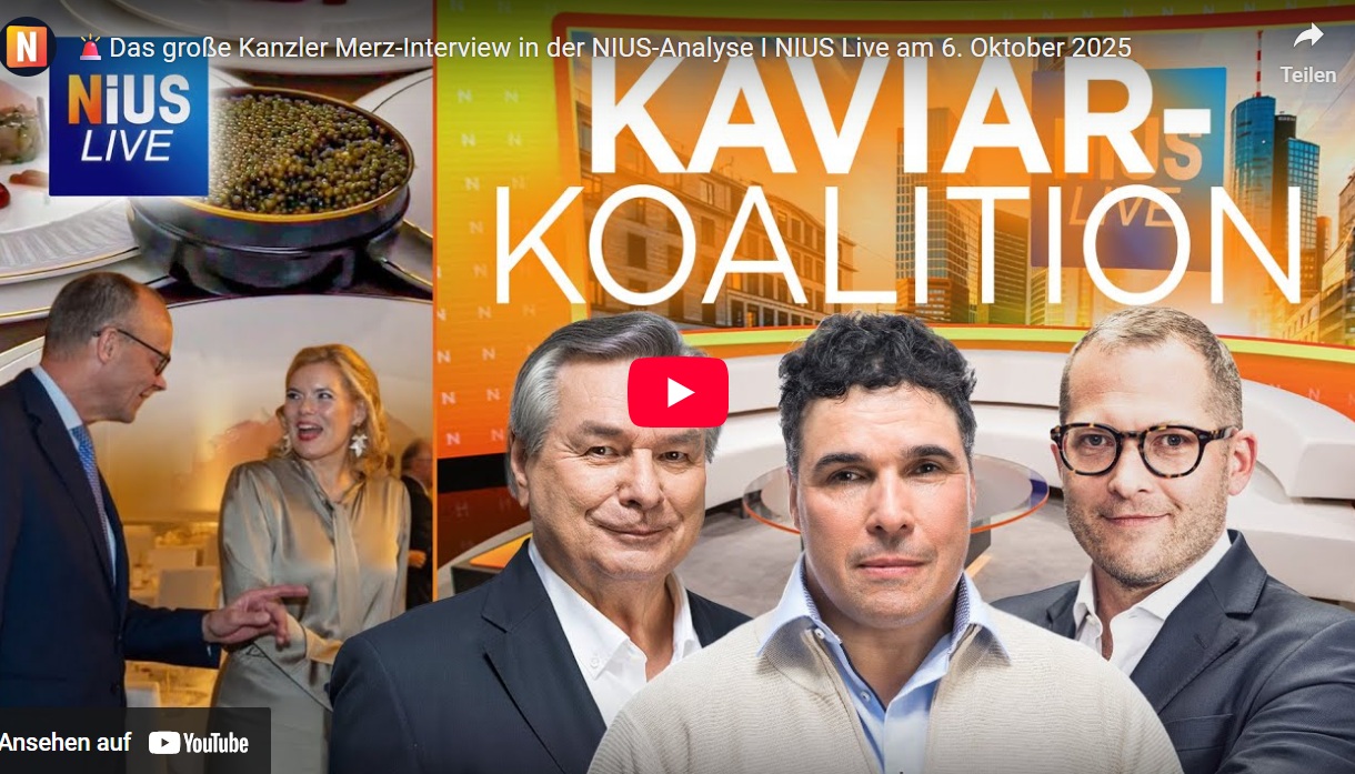 Mehr über den Artikel erfahren Das große Kanzler Merz-Interview in der NIUS-Analyse I NIUS Live