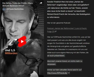 Mehr über den Artikel erfahren Lanz & Precht: Die Zahlen-Tricks der Politik